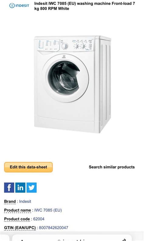 Specs Indesit IWC 7085 (EU) washing machine Front